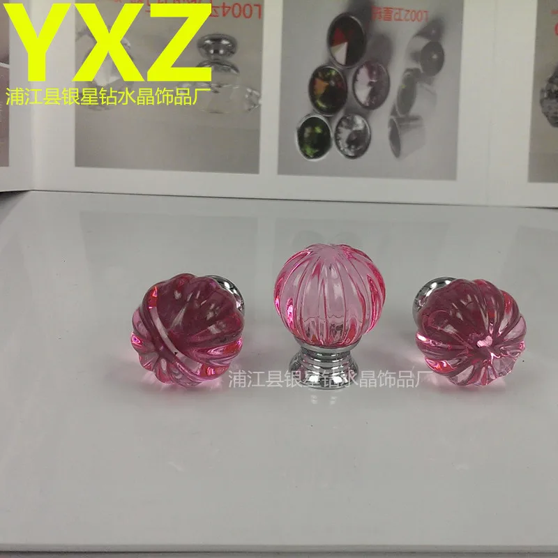 Crystal pumpkin ball handle Single hole shaped crystal handle Clothes cupboard crystal Multi colored pumpkin Crystal ball handle