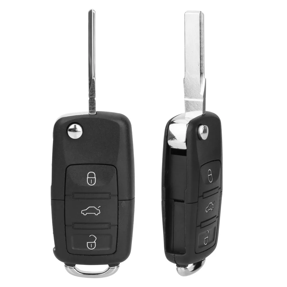 FORAUTO Remote Flip Folding Key Shell Car Key Key Case Cover 3 Buttons for WV Golf Touran Tiguan B5 Replacement Car Styling