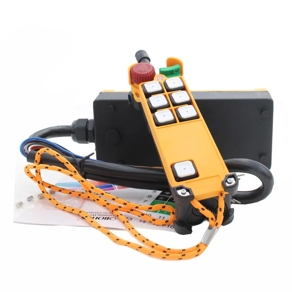 HS-6S  6 Channel 1 Speed 1 Transmitter Hoist Crane Truck Radio Remote Control System with E-Stop