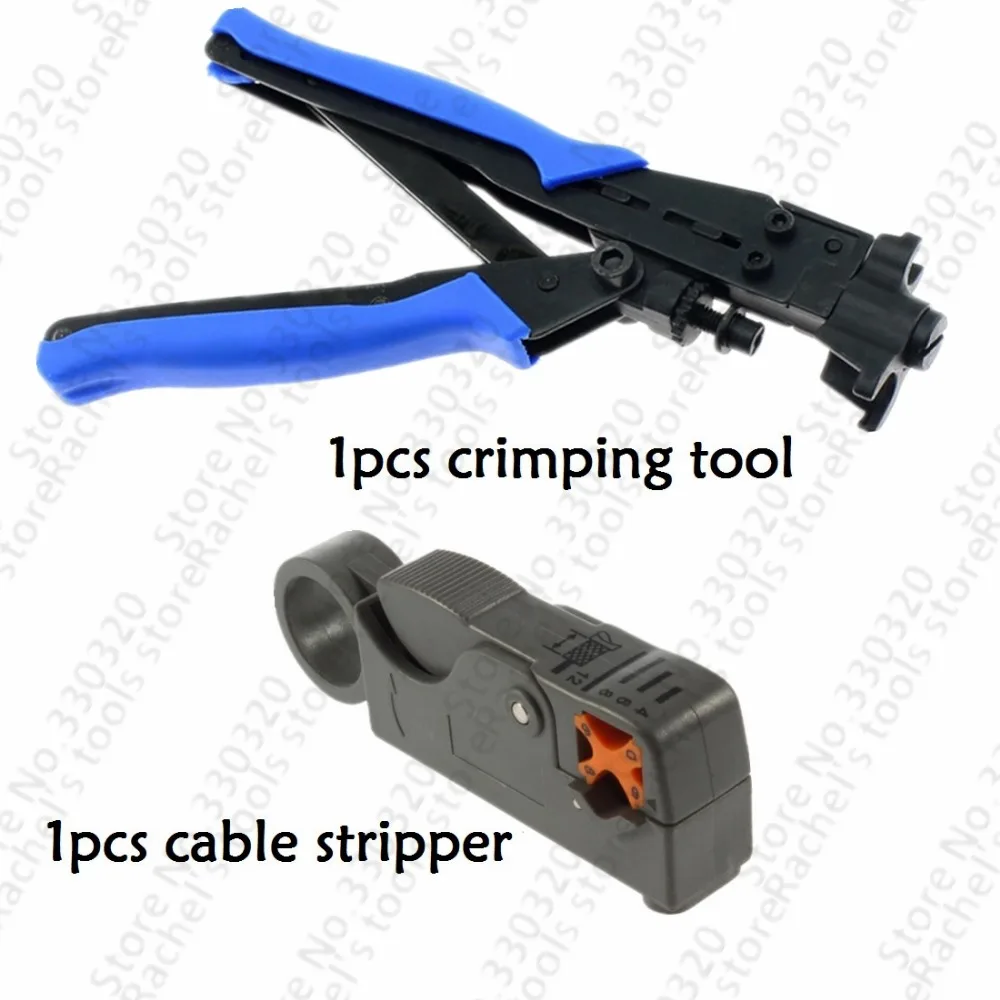 PROFESSIONAL COMPRESSION F type CRIMPING TOOLS For Crimping 75-5-7 RG6 RG11 cable with coaxial wire stripper