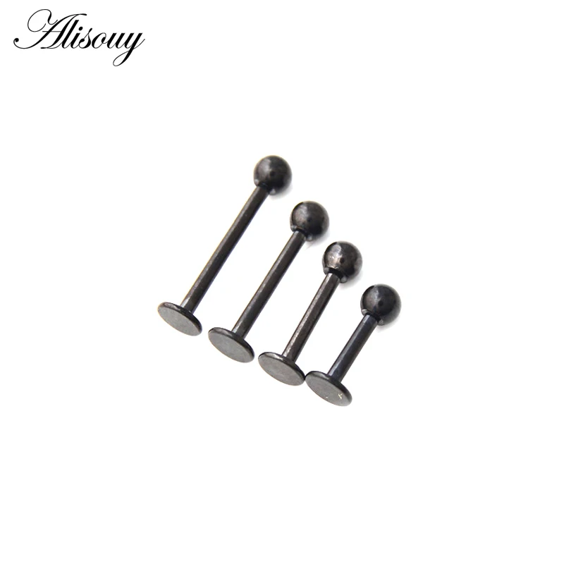 Alisouy 1Piece 316L Surgical Stainless Steel Anodized Labret Lip Stud Ring Ear Tragus Cartilage Barbell Body Piercing Jewelry