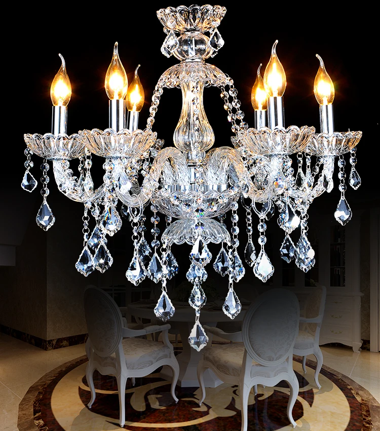 Noble Luxury candle crystal chandelier living room modern luxury crystal lamps Transparent K9 crystal chandelier