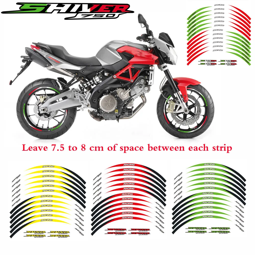 Hot sell Motorcycle 1set front&rear edge rim wheel decals Reflective stickers For Aprilia SHIVER750