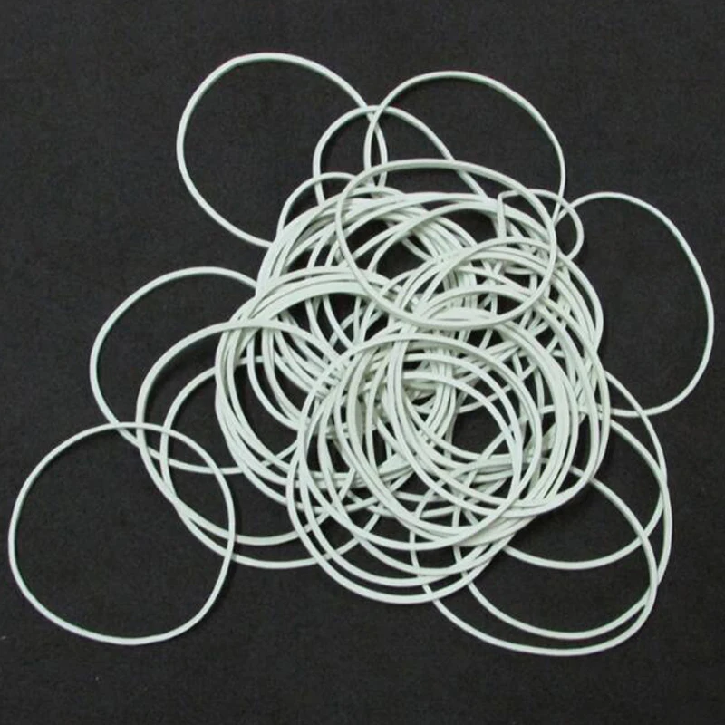 500pcs/Pack 50mm White Color Rubber Band Strong Elastic Band Stationery School Office Home Supply Rubber Tie