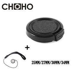 Camera Lens Cap Protection Cover 25mm 27mm 30mm 34mm + Anti-lost Rope Snap On Protector for Canon Nikon Sony Olympus Accessories