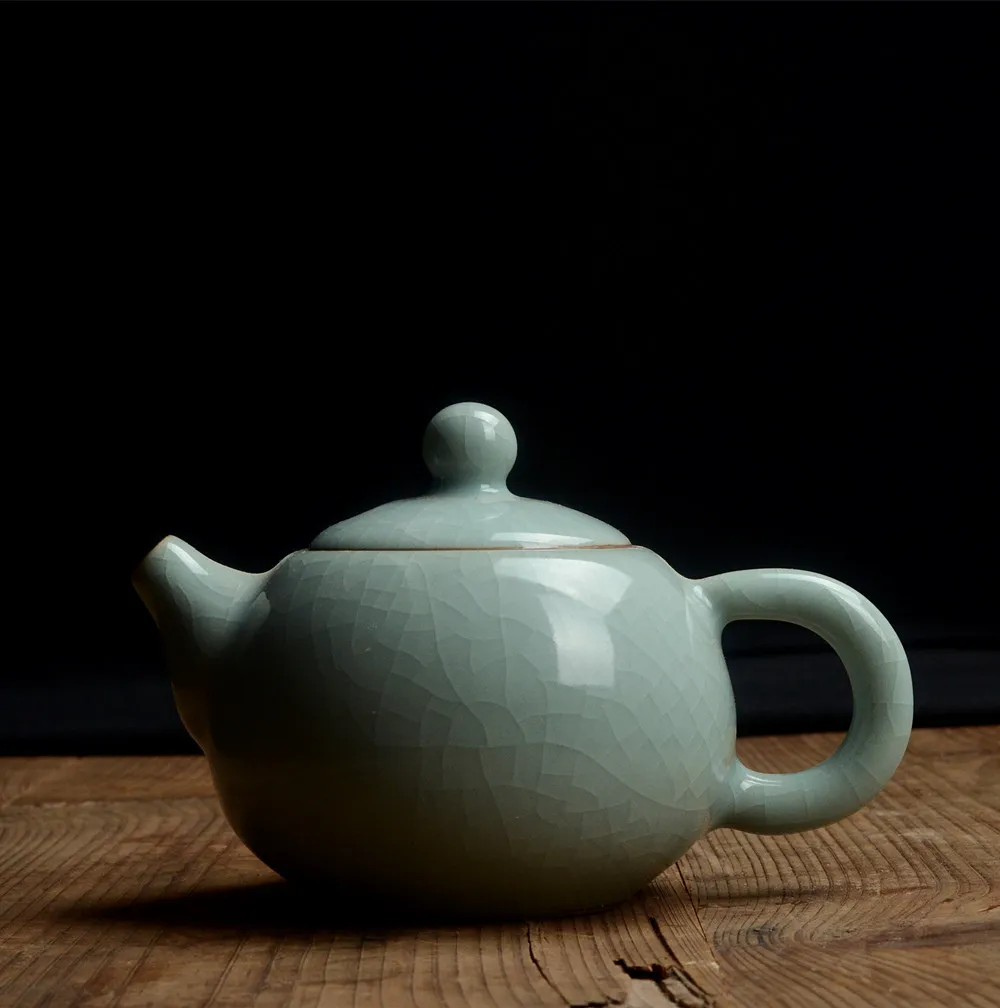 Longquan celadon, small teapot, ice crack glaze, ceramic kungfu teaset, tea pot, about 140ML Onsale~