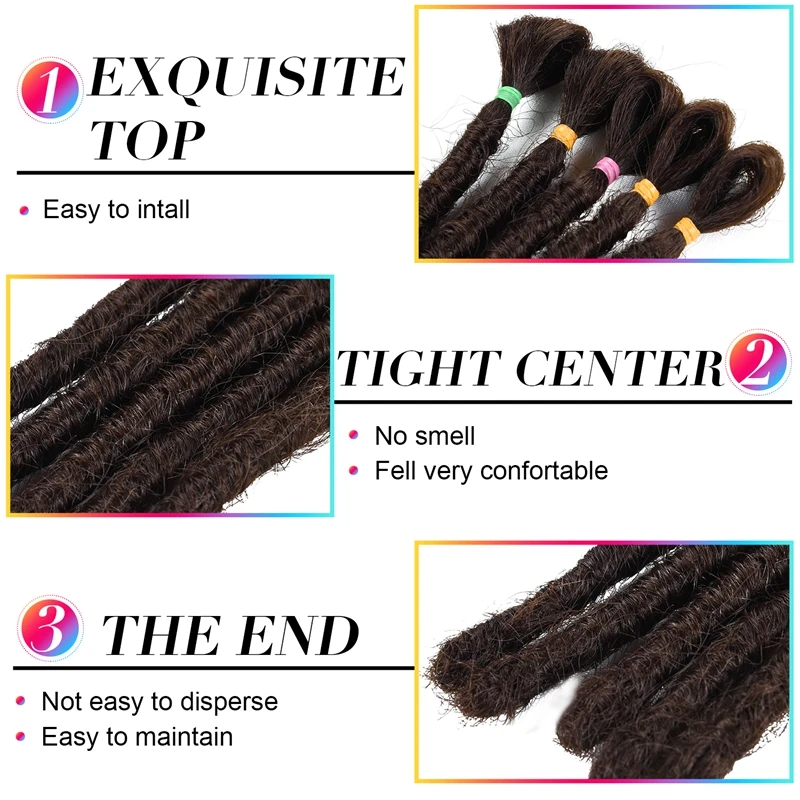 DinDong-rastas hechas a mano para hombres, trenzas de ganchillo sintéticas, extensiones de cabello trenzado de ganchillo de 6 pulgadas, color rubio y marrón, 12 pulgadas