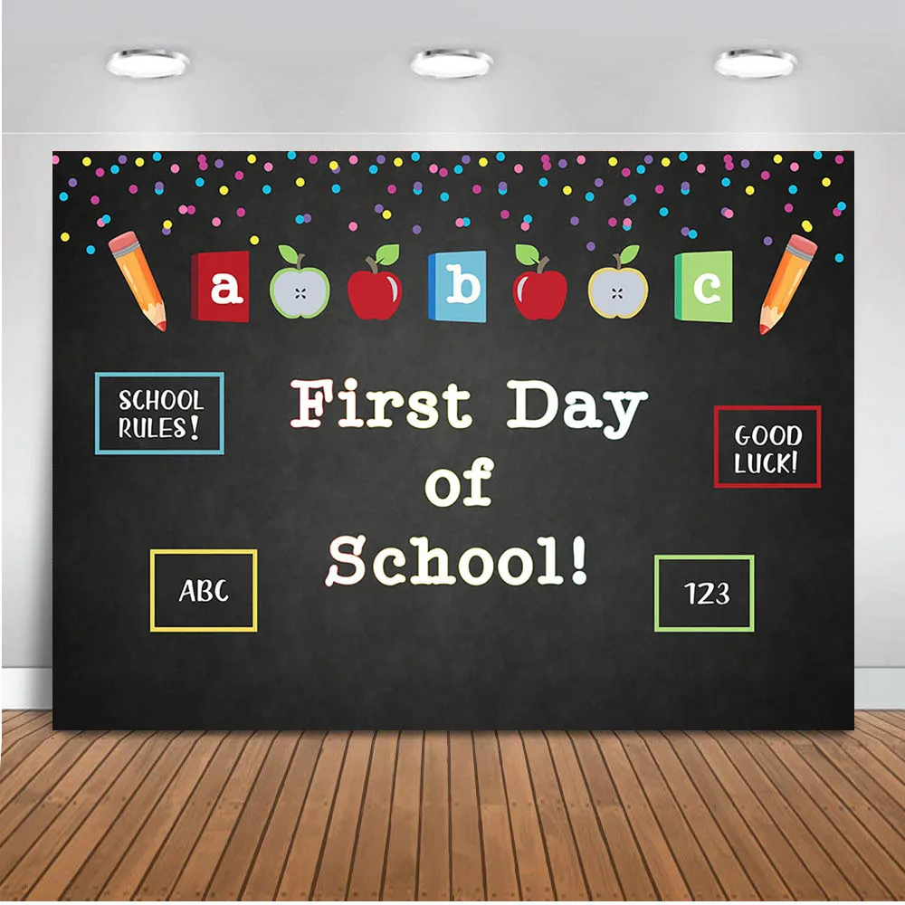 

First Day of School Backdrop for Photography Chalkboard Signs Commemorate Background for Photo Shoot Party Decoration Supplies