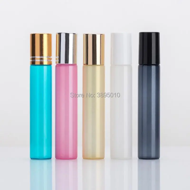 

5ml 10ml Glass Aromatherapy Essential Oil Roller Roll on Bottles Refillable Bottles with Ball & Brushed Cap F949