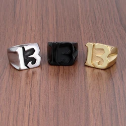 Punk 316L Stainless Steel Gold Plated Black Plated Number 13 Ring Vintage Jewelry