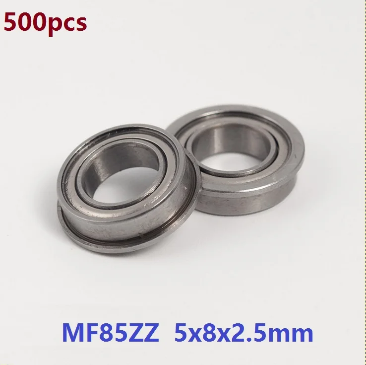 500pcs/lot MF85 MF85ZZ F675ZZ F675-ZZ ZZ flange bearing flanged Miniature Deep Groove Ball Bearing 5*8*2.5mm 5x8x2.5mm