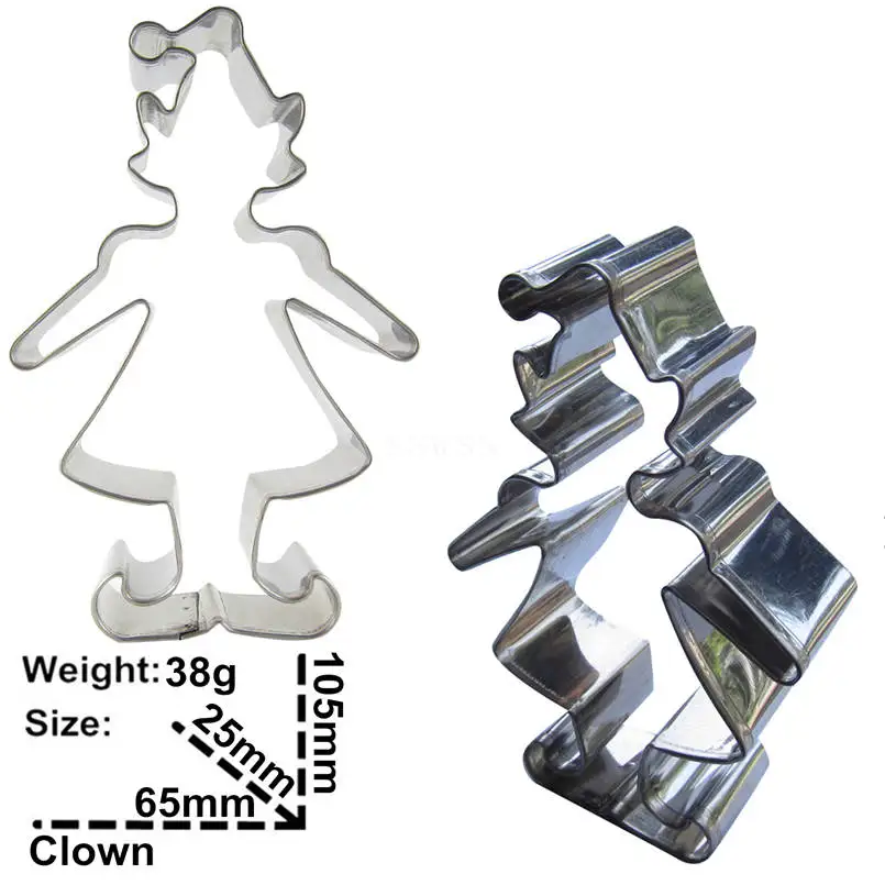Circus Clown Shape Cake Decorating Fondant Cookies Cutters Tools,Cartoon Characters Cookie Biscuit Baking Mould Stainless steel