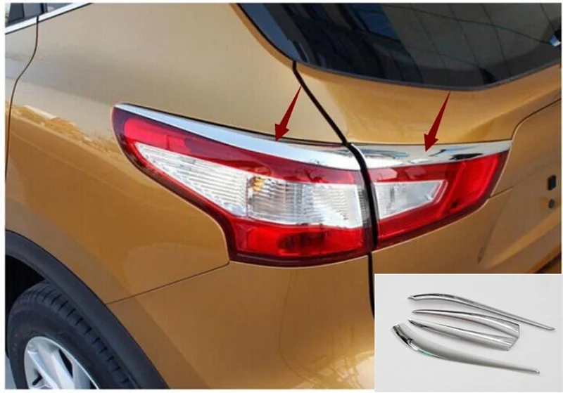 For Nissan Qashqai J11 2014 2015 2016 2017 ABS Rear Light Lamp Eyebrow Frame Cover Trim Garnish Moulding Car Styling Accessories