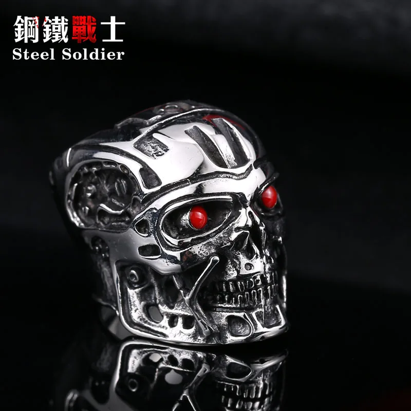 steel soldier movie ring terminator men Jason punk ring Exaggerated Personality Cheap stainless steel jewelry