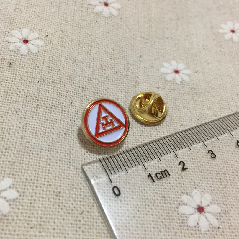 

100pcs Customized Wholesale York Rite Triple Tau Circle Masonic Freemason Lapel Pin Metal Badges Freemasonry Pins Enamel Brooch