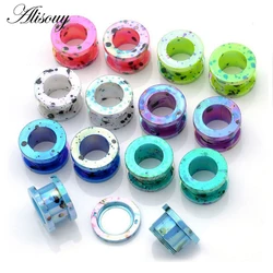 Alisouy 1 Pair Ear expander Body Piercings Acrylic Screw Back Flesh Tunnel Ear Plug Stretcher 2-12 mm printing ear studs plugs