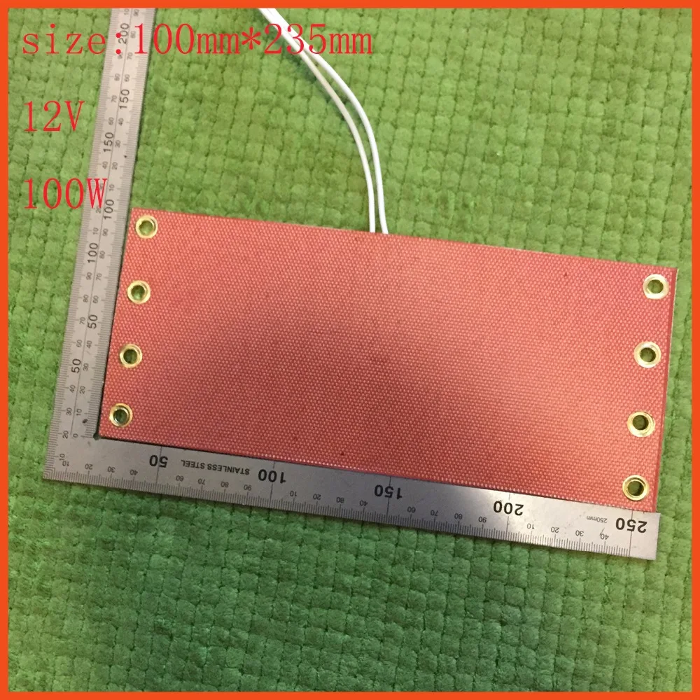 100mm*235mm 12V 100W,Silicone Heater Pad/Mat,Car Fuel Filter Heated Diesel Heater,Flexible Heating Element, with thermostat