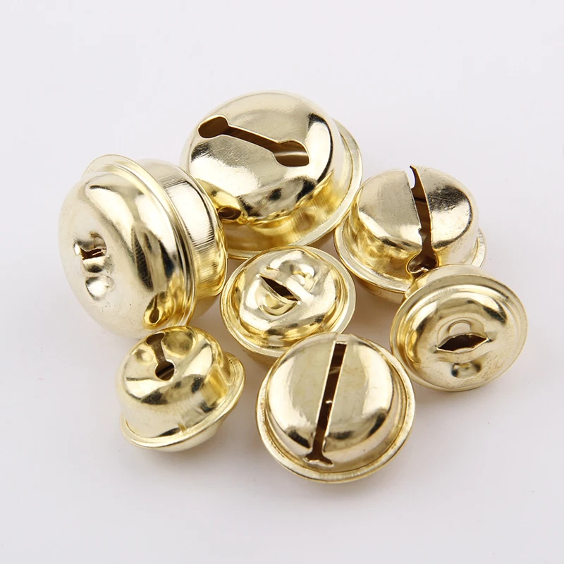 18/20/26mm 10 sztuk złote żelazo zwykłe poszycie Jingle Bells wisiorek boże narodzenie Handmade Party DIY akcesoria rzemieślnicze