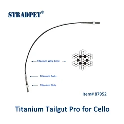 STRADPET Titanium Tailgut Pro for Cello with Titanium Screws, Flexible/Softer Titanium Tailgut, Cello Accessories