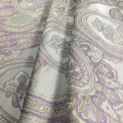 Vintage Paisley Jacquard tessuto marrone viola tappezzeria divano panno mobili biancheria da letto interno poltrona tessuto 140cm confezione da 1 metro