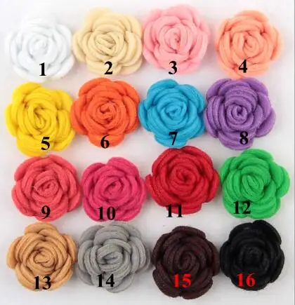 

Free Shipping!2016 New 60pcs/lot 20colors Fashion handmade felt rose flower Diy for hair accessories headband ornaments