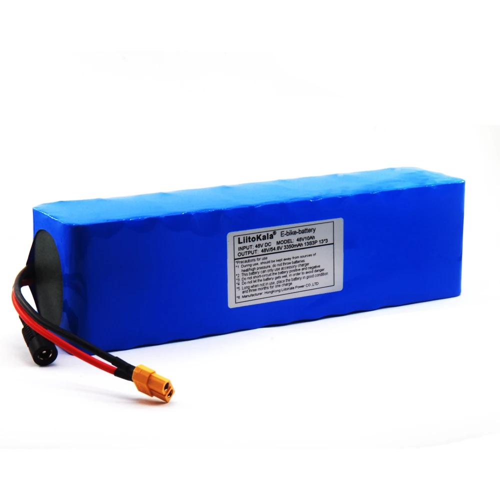 전자 자전거 배터리 48v 10ah 리튬 이온 배터리 팩 자전거 XT60 플러그 변환 키트 bafang 1000w 및 54.6V 2A 충전기