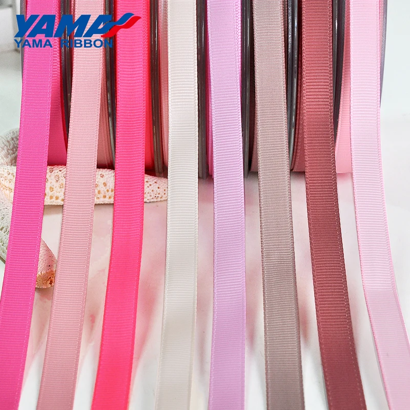 YAMA 6 9 13 16 19 22 mm 100 yards/lot Grosgrain Ribbon Red Pink Wholesale for Diy Dress Accessory House Wedding Decoration