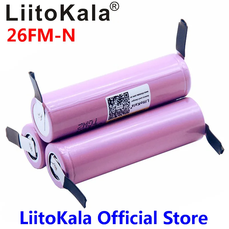 Nowy 100% oryginalny Liitokala 18650 2600 mAh ICR18650-26FM akumulator litowo-jonowy 3.7 V akumulator + DIY ni...