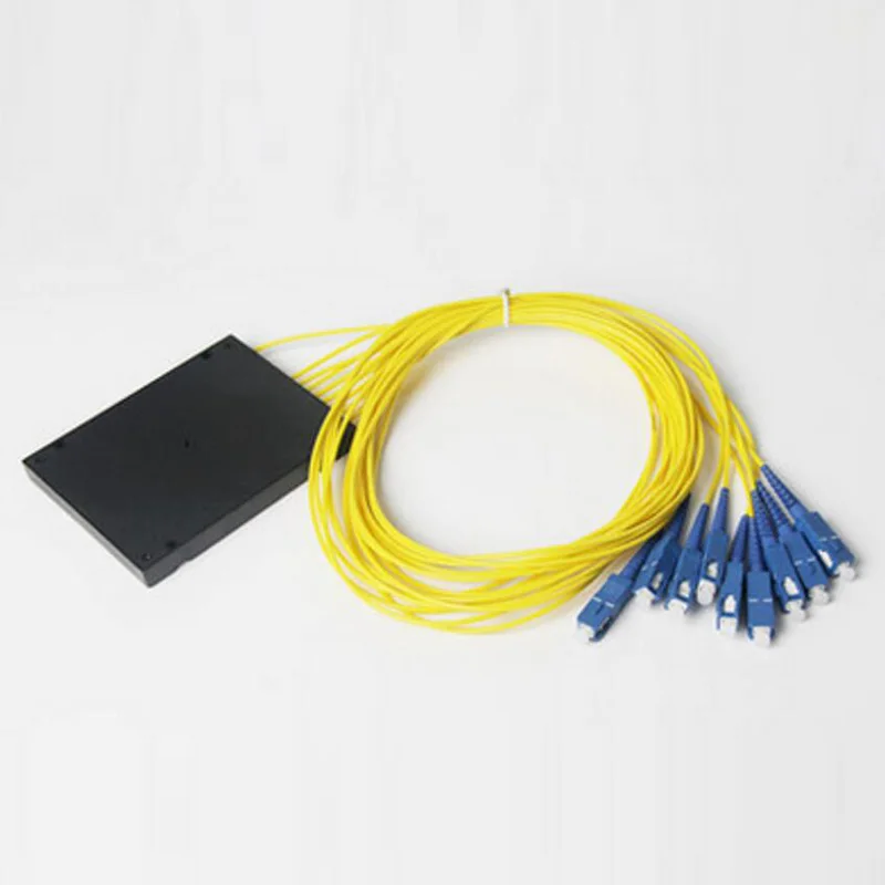 FTTH ABS Box 1x8 SC UPC PLC Fiber Optical Splitter with SC/UPC Connector Planar waveguide type Fiber Optical splitter