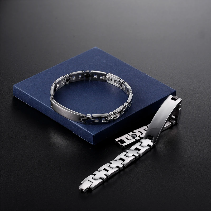 New woman men's hand stainless steel bracelet fashion couple health magnetic tourmaline four elements bracelet jewelry gift 2020
