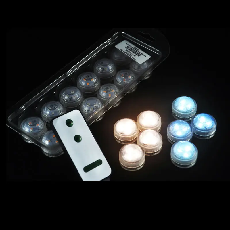 

100pcs WeddingDecoration Remote Control Submersible LED Party Tea Table Mini Light With Battery For Marriage Halloween Christmas