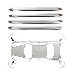 4PCS CAR AUTO BUMPER ANTI-SCRATCH STICKER SILVER CHROME CORNER PROTECTOR GUARD STRIPE DIY FRONT REAR COLLISION PROTECTION BAR