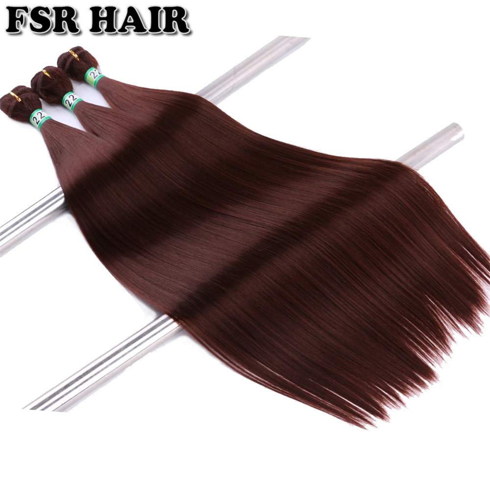 FSR 14-30 Inches 100g/piece Sliky Straight Hair Bundle Yaki Straight Hair Extensions High Temperature Synthetic Hair Weaving