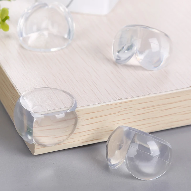 4 Pieces PVC Transparent Baby Safety Edge Corner Guards Kids Protection Corner Soft Table DeskCorner Edge Guards