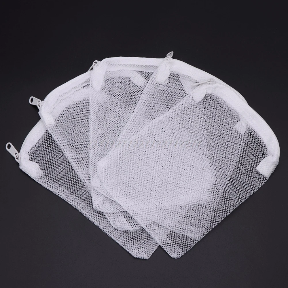 5 Pcs/Set Aquarium Filter Bag Fish Mesh Bag Zipper Net Pond For Bio Ball Active Carbon Isolation Storage 5 Sizes J09 19