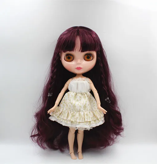 

Blygirl Blyth doll Lavender bangs straight hair nude doll 30cm joint body 19 joint DIY doll can change makeup