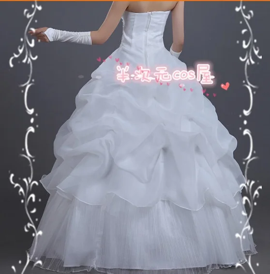 Future Diary Mirai Nikki Heroine Uryuu Minene Anime Cosplay Custom Made white weeding Dress Lolita Style