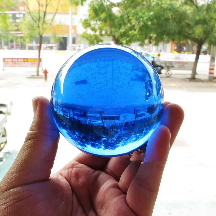 

80mm Awesome Ultra Clear Blue Glass Quartz Crystal Sphere Ball