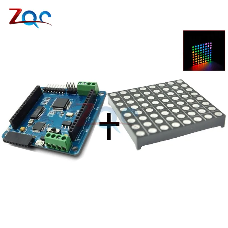 Full color Rainbow Colorduino V2.0 Dot Matrix RGB LED Driver shield + LED RGB Matrix Module Driver Board 8 for Arduino AVR