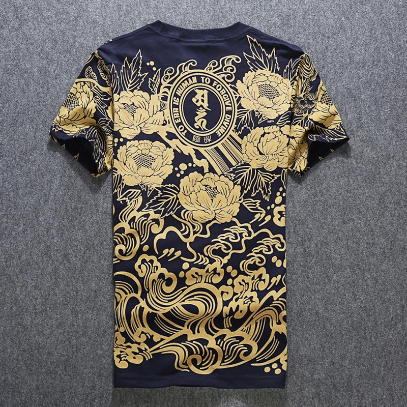 Supzoom New Arrival Top Fashion Homme Print O-neck Cotton Hip Hop Popular Logo Summer Lotus Tattoo Short Casual Tshirts Men