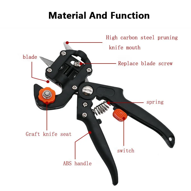 Drtools Grafting machine Garden Tools with 2 Blades Tree Grafting Tools Secateurs Scissors grafting tool Cutting Pruner jt001