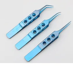 Eyelid Tools  Micros Stainless Steel Titanium Alloy 11CM Dovetailed Straight/bend Head Tweezers Platforms Ophthalmic Forceps