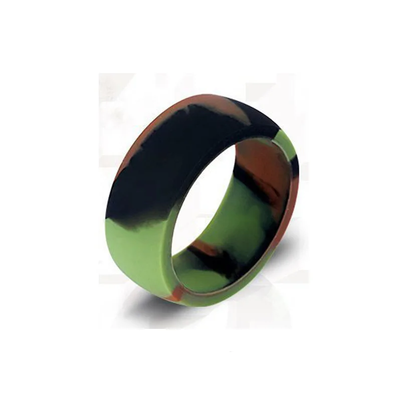 Camouflage Environmental Silicone Ring 10 Colors/set Size 12 13 14 For Men Finger Gift Hypoallergenic Army Band Rubber Ring