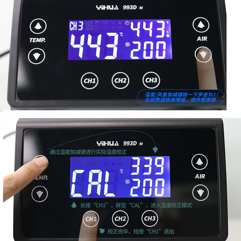 YIHUA 993DM Smart Touch Screen bezołowiowa stacja lutownicza na gorące powietrze stacja lutownicza stacja rozlutownicy High Power 1300W do telefonu CPU PCB