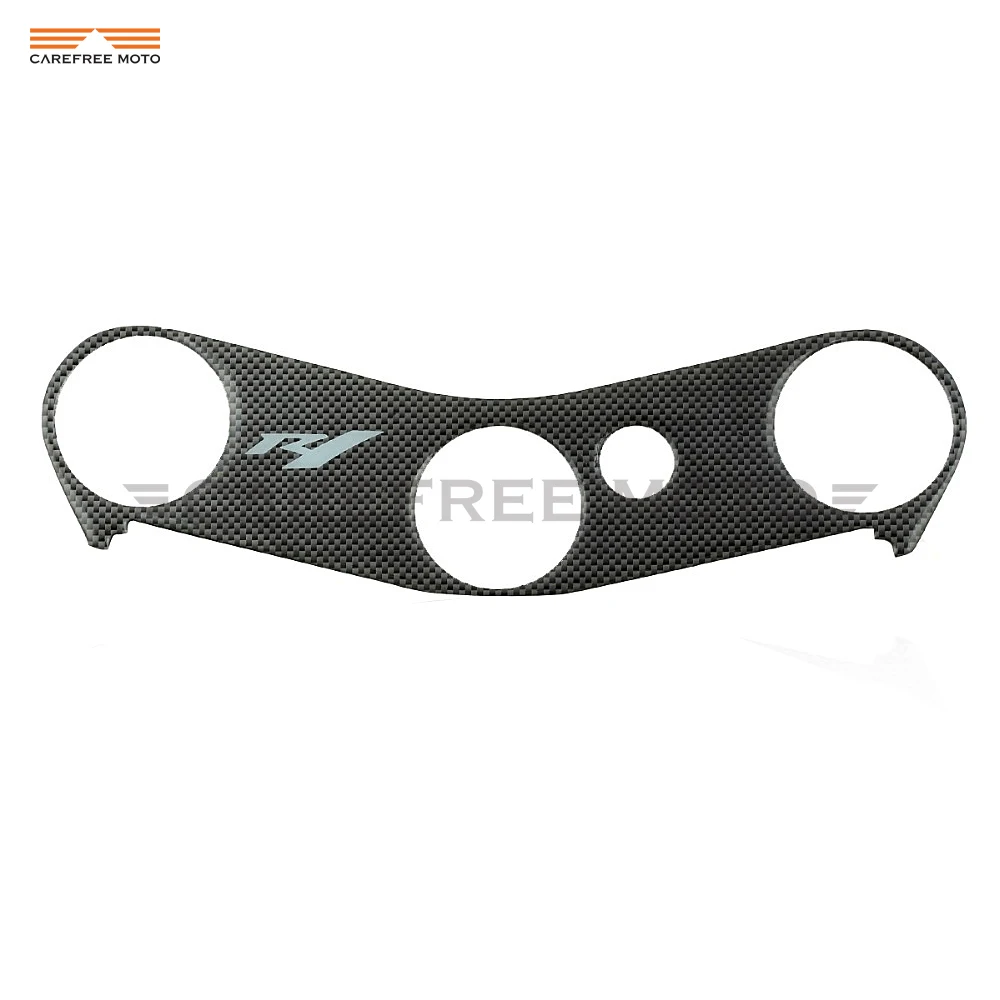 Carbon Fiber Pattern Top Triple Clamp Yoke Motorcycle R1 Sticker Case for YAMAHA YZF1000 YZF-R1 R1 2004 2005 2006