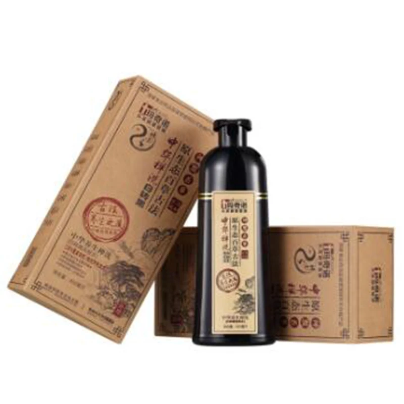 

Mokeru 1PC Chinese meditation black hair dye natural black shampoo herb mild non-irritating dye fast black hair shampoo 500ml