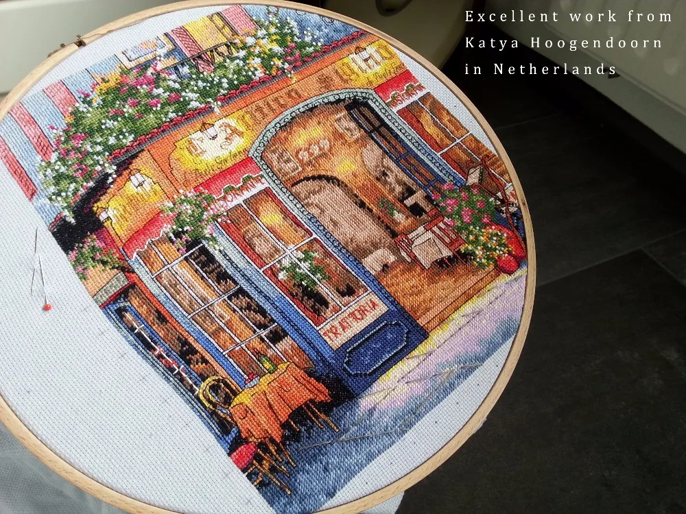 Amishop Counted Cross Stitch Kit, European Bistro Bar, Saloon