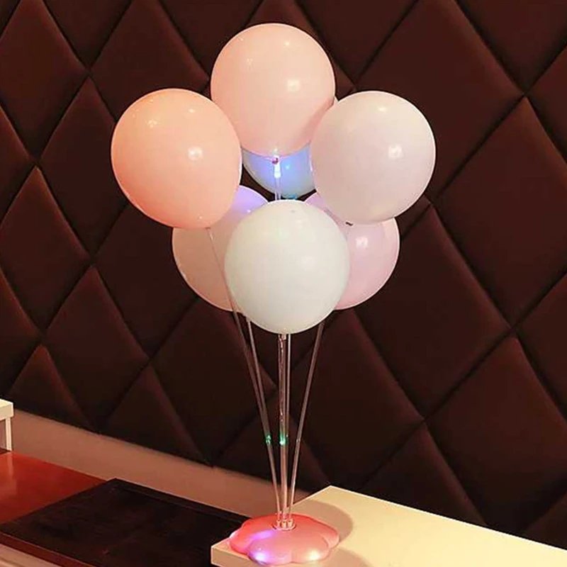 LED Birthday Balloon Stick DIY Decor Latex Balloon Table Floating Letter Balloons Supporting Rod Ballon Wedding Decoration