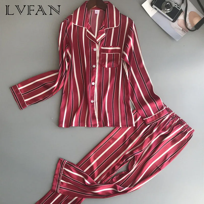 Female Spring and Autumn Imitates Real Silk Long Sleeve Lovely Student To Be Able To Wear Two Pieces of House LVFAN AR L001