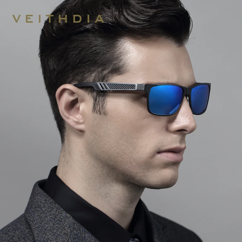 VEITHDIA Brand Men\'s Sunglasses Polarized Mirror UV400 Lens Sports Outdoor Fishing Sun Glasses Aluminum Male Eyewears 6560